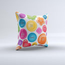 Icon Shaped Color Buttons ink-Fuzed Decorative Throw Pillow