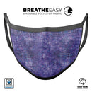 Indigo Watercolor Cross Hatch - Made in USA Mouth Cover Unisex Anti-Dust Cotton Blend Reusable & Washable Face Mask with Adjustable Sizing for Adult or Child