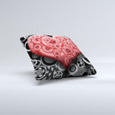 Industrial Red Heart ink-Fuzed Decorative Throw Pillow