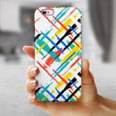 Intersecting Vector Bright Strokes iPhone 6/6s or 6/6s Plus 2-Piece Hybrid INK-Fuzed Case