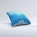 Intricate Blue & White Snowflake Name Script ink-Fuzed Decorative Throw Pillow