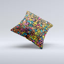Intricate Colorful Swirls ink-Fuzed Decorative Throw Pillow