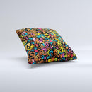 Intricate Colorful Swirls ink-Fuzed Decorative Throw Pillow
