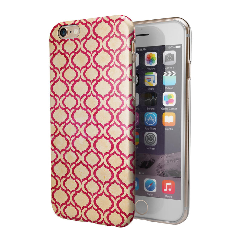 Inverted Pink and White Ovals Pattern iPhone 6/6s or 6/6s Plus 2-Piece Hybrid INK-Fuzed Case