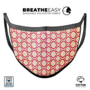 Inverted Pink and White Ovals Pattern - Made in USA Mouth Cover Unisex Anti-Dust Cotton Blend Reusable & Washable Face Mask with Adjustable Sizing for Adult or Child