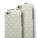 Inverted Teal Oval Pattern iPhone 6/6s or 6/6s Plus 2-Piece Hybrid INK-Fuzed Case
