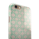 Inverted Teal Oval Pattern iPhone 6/6s or 6/6s Plus 2-Piece Hybrid INK-Fuzed Case