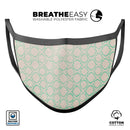 Inverted Teal Oval Pattern - Made in USA Mouth Cover Unisex Anti-Dust Cotton Blend Reusable & Washable Face Mask with Adjustable Sizing for Adult or Child