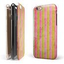 Inverted Yellow and Red Verticle Stripes iPhone 6/6s or 6/6s Plus 2-Piece Hybrid INK-Fuzed Case