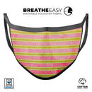 Inverted Yellow and Red Verticle Stripes - Made in USA Mouth Cover Unisex Anti-Dust Cotton Blend Reusable & Washable Face Mask with Adjustable Sizing for Adult or Child