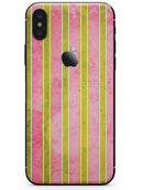 Inverted Yellow and Red Verticle Stripes - iPhone X Skin-Kit