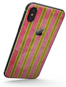 Inverted Yellow and Red Verticle Stripes - iPhone X Skin-Kit