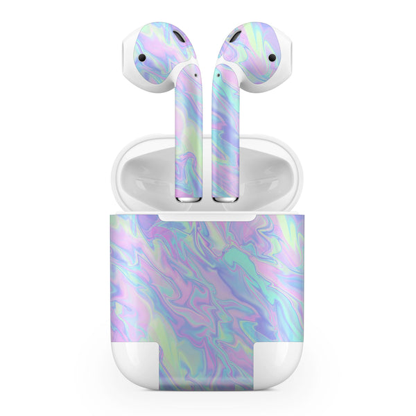 Iridescent Dahlia v1 - Full Body Skin Decal Wrap Kit for the Wireless Bluetooth Apple Airpods Pro, AirPods Gen 1 or Gen 2 with Wireless Charging