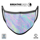 Iridescent Dahlia v1 - Made in USA Mouth Cover Unisex Anti-Dust Cotton Blend Reusable & Washable Face Mask with Adjustable Sizing for Adult or Child