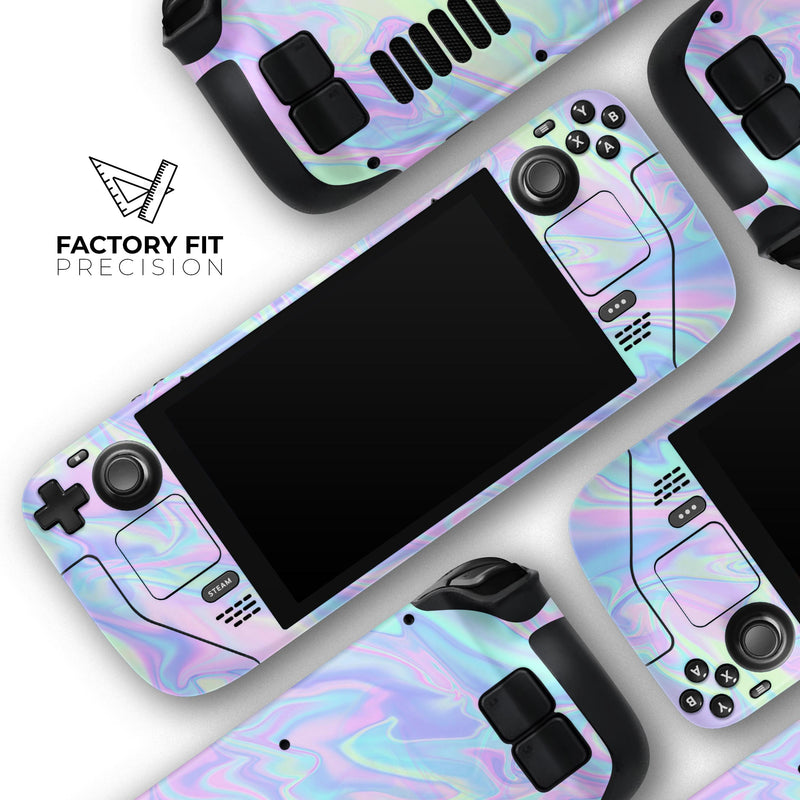 Iridescent Dahlia v1 // Full Body Skin Decal Wrap Kit for the Steam Deck handheld gaming computer