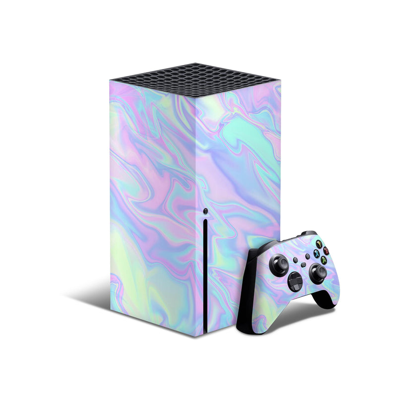 Iridescent Dahlia v1 - Full Body Skin Decal Wrap Kit for Xbox Consoles & Controllers