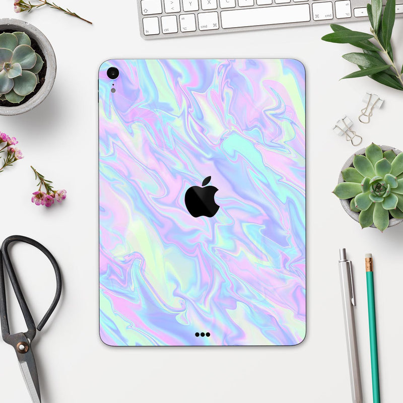 Iridescent Dahlia v1 - Full Body Skin Decal for the Apple iPad Pro 12.9", 11", 10.5", 9.7", Air or Mini (All Models Available)