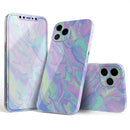 Iridescent Dahlia v1 // Full-Body Skin Decal Wrap Cover for Apple iPhone 15, 14, 13, Pro, Pro Max, Mini, XR, XS, SE (All Models)