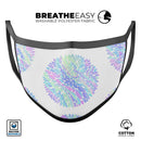 Iridescent Dahlia v5 - Made in USA Mouth Cover Unisex Anti-Dust Cotton Blend Reusable & Washable Face Mask with Adjustable Sizing for Adult or Child
