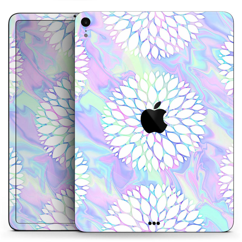 Iridescent Dahlia v6 - Full Body Skin Decal for the Apple iPad Pro 12.9", 11", 10.5", 9.7", Air or Mini (All Models Available)