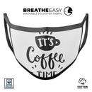 Its Coffee Time - Made in USA Mouth Cover Unisex Anti-Dust Cotton Blend Reusable & Washable Face Mask with Adjustable Sizing for Adult or Child