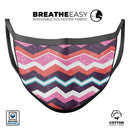 Jagged Colorful Chevron - Made in USA Mouth Cover Unisex Anti-Dust Cotton Blend Reusable & Washable Face Mask with Adjustable Sizing for Adult or Child