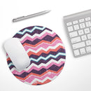 Jagged Colorful Chevron// WaterProof Rubber Foam Backed Anti-Slip Mouse Pad for Home Work Office or Gaming Computer Desk