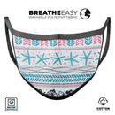 Jumping Fish Repeating Pattern - Made in USA Mouth Cover Unisex Anti-Dust Cotton Blend Reusable & Washable Face Mask with Adjustable Sizing for Adult or Child