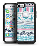 Jumping Fish Repeating Pattern - iPhone 7 or 7 Plus Commuter Case Skin Kit