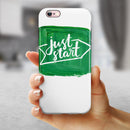 Just Start Green Paint iPhone 6/6s or 6/6s Plus 2-Piece Hybrid INK-Fuzed Case