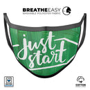 Just Start Green Paint - Made in USA Mouth Cover Unisex Anti-Dust Cotton Blend Reusable & Washable Face Mask with Adjustable Sizing for Adult or Child