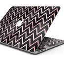 Karamfila Marble & Rose Gold Chevron v10 - Skin Decal Wrap Kit Compatible with the Apple MacBook Pro, Pro with Touch Bar or Air (11", 12", 13", 15" & 16" - All Versions Available)