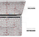 Karamfila Marble & Rose Gold Hearts v3 - Skin Decal Wrap Kit Compatible with the Apple MacBook Pro, Pro with Touch Bar or Air (11", 12", 13", 15" & 16" - All Versions Available)