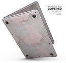 Karamfila Silver & Pink Marble V12 - Skin Decal Wrap Kit Compatible with the Apple MacBook Pro, Pro with Touch Bar or Air (11", 12", 13", 15" & 16" - All Versions Available)