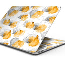 Karamfila Yellow & Gray Floral V15 - Skin Decal Wrap Kit Compatible with the Apple MacBook Pro, Pro with Touch Bar or Air (11", 12", 13", 15" & 16" - All Versions Available)