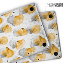 Karamfila Yellow & Gray Floral V15 - Skin Decal Wrap Kit Compatible with the Apple MacBook Pro, Pro with Touch Bar or Air (11", 12", 13", 15" & 16" - All Versions Available)