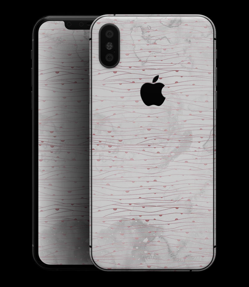 Karamfila Blotched Marble & Rose Gold v1 - iPhone XS MAX, XS/X, 8/8+, 7/7+, 5/5S/SE Skin-Kit (All iPhones Available)