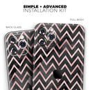 Karamfila Marble & Rose Gold Chevron v10  - Protective Skin Wrap & Decal – Compatible with iPhone SE to iPhone 17 Pro Max (All Models)