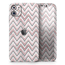 Karamfila Marble & Rose Gold Chevron v14  - Protective Skin Wrap & Decal – Compatible with iPhone SE to iPhone 17 Pro Max (All Models)