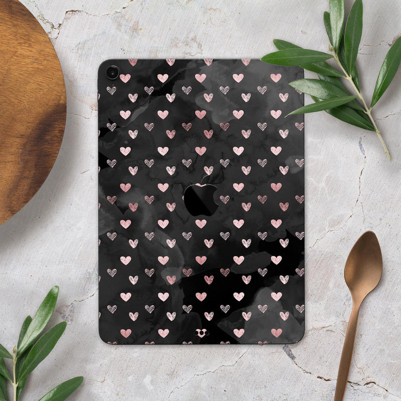Karamfila Marble & Rose Gold Hearts v11 - Full Body Skin Decal for the Apple iPad Pro 12.9", 11", 10.5", 9.7", Air or Mini (All Models Available)