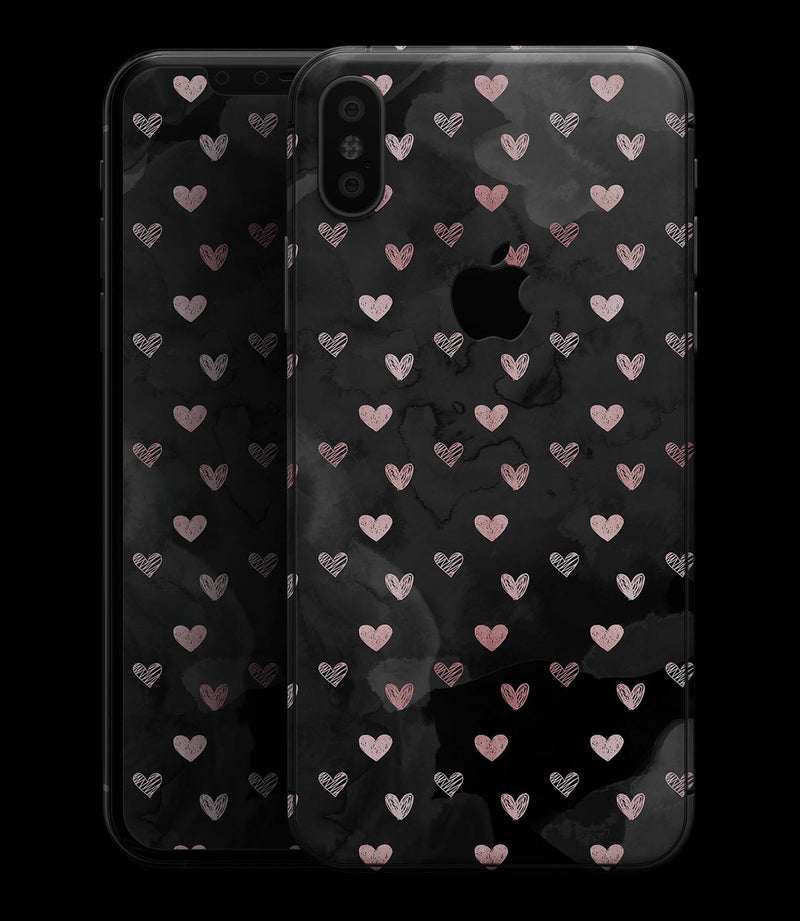 Karamfila Marble & Rose Gold Hearts v11 - iPhone XS MAX, XS/X, 8/8+, 7/7+, 5/5S/SE Skin-Kit (All iPhones Available)