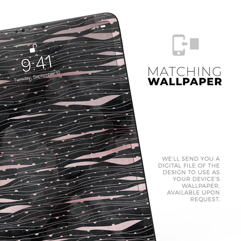 Karamfila Marble & Rose Gold Striped v9 - Full Body Skin Decal for the Apple iPad Pro 12.9", 11", 10.5", 9.7", Air or Mini (All Models Available)