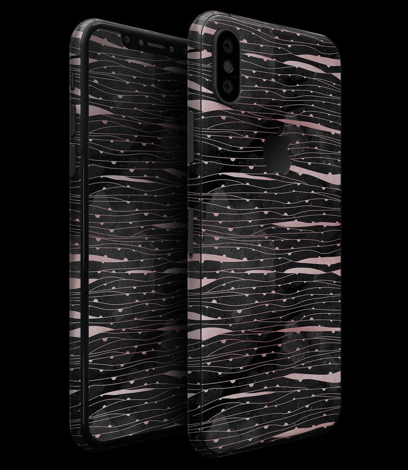 Karamfila Marble & Rose Gold Striped v9 - iPhone XS MAX, XS/X, 8/8+, 7/7+, 5/5S/SE Skin-Kit (All iPhones Available)
