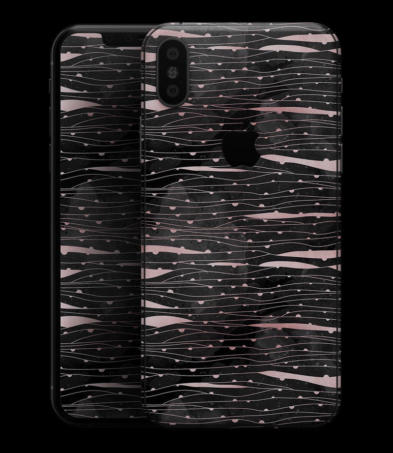 Karamfila Marble & Rose Gold Striped v9 - iPhone XS MAX, XS/X, 8/8+, 7/7+, 5/5S/SE Skin-Kit (All iPhones Available)