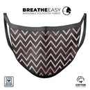 Karamfila Marble & Rose Gold Chevron v10 - Made in USA Mouth Cover Unisex Anti-Dust Cotton Blend Reusable & Washable Face Mask with Adjustable Sizing for Adult or Child