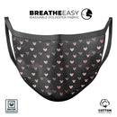 Karamfila Marble & Rose Gold Hearts v11 - Made in USA Mouth Cover Unisex Anti-Dust Cotton Blend Reusable & Washable Face Mask with Adjustable Sizing for Adult or Child