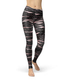 Karamfila Marble & Rose Gold Striped v9 - All Over Print Womens Leggings / Yoga or Workout Pants