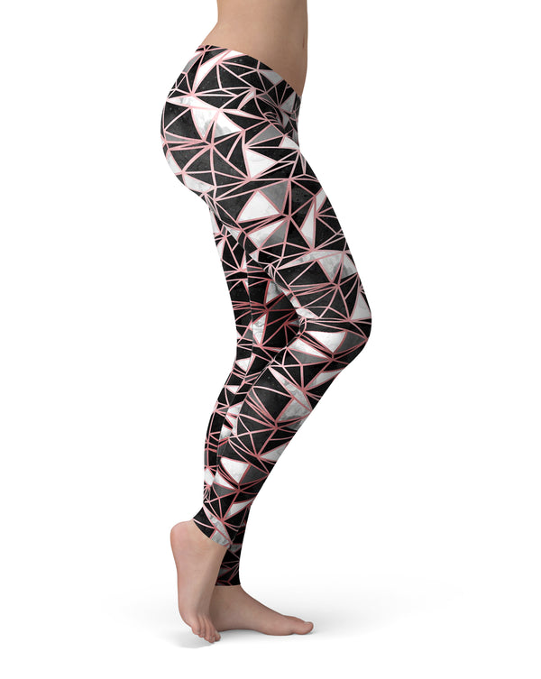 Karamfila Marble & Rose Gold v1 - All Over Print Womens Leggings / Yoga or Workout Pants