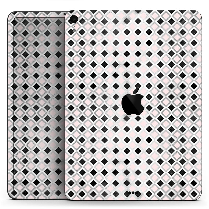 Karamfila Silver & Pink Marble V11 - Full Body Skin Decal for the Apple iPad Pro 12.9", 11", 10.5", 9.7", Air or Mini (All Models Available)