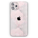 Karamfila Silver & Pink Marble V12  - Protective Skin Wrap & Decal – Compatible with iPhone SE to iPhone 17 Pro Max (All Models)